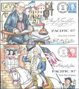 #3139-40 Washington - Franklin Collins FDC Set