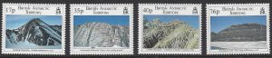 British Antarctic Territory #231-34 MNH set, Geological Structures, issued1995