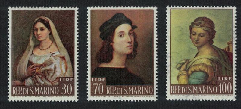 San Marino Paintings by Raphael 3v SG#700-702 SC#550-552