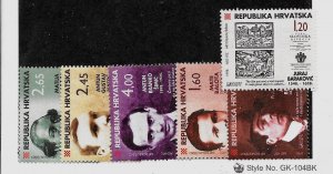 CROATIA SC 367-72 NH issue of 1998 - WRITERS