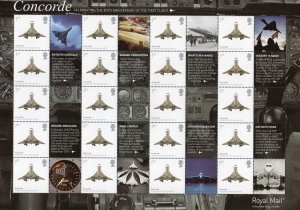 LS57 GB 2009 Concorde 40th Anniversary first flight Smiler sheet UNMOUNTED MINT