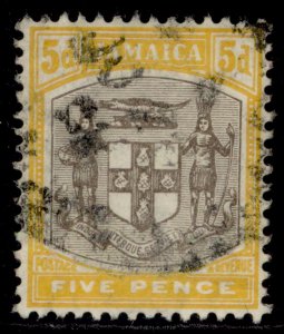 JAMAICA EDVII SG43, 5d grey & orange-yellow, FINE USED. Cat £80. WMK MULT