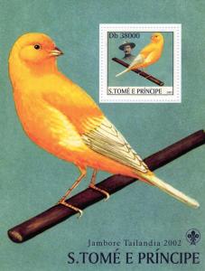 St.Thomas & Prince 2003 Birds/Scouts Jamboree SS Perf.MNH   