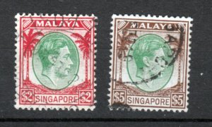 J41065 JL Stamps 1948 singapore hv,s of set used #19-20 perf 14 kings