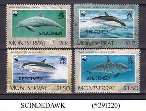 MONTSERRAT - 1990 DOLPHINE / MARINE LIFE / FISH 4V MINT NH SPECIMEN