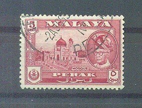 Malaya - Perak sc# 127 used cat value $.30