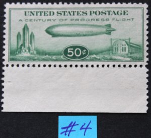 U.S.C18 Mint Century of Progress/Graf Zeppelin 50c Single.  XF-SUP OG NH SELVAGE