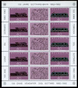 Switzerland #708-709 Mini Sheet MNH - Gotthard Railway (1982)