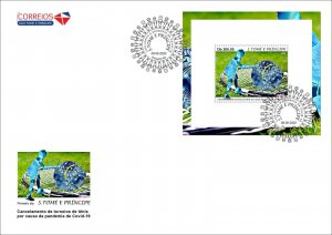 2020 SAO TOME FDC S/S TENNIS SUSPENSION PANDEMIC JOINT ISSUE RARE-