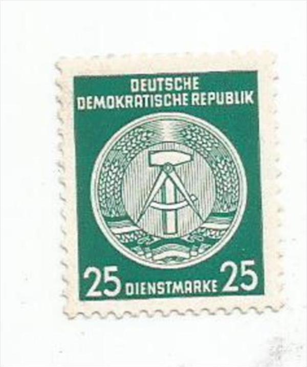 GERMANY, DDR, 1954, MNH 25pf, OFFICIAL, Scott O23 Lines Redraw