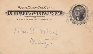 U.S. March 1901 Jefferson One Cent Monthly Meeting Message Postal Card Ref 44594