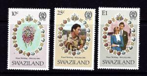 Swaziland 382-84 MNH 1981 Prince Charles Wedding