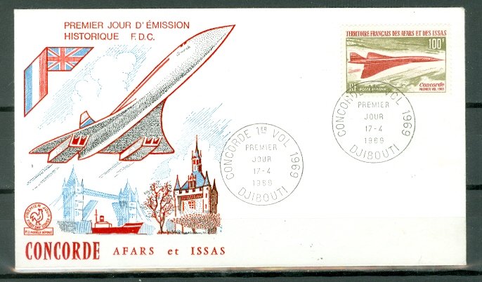 AFARS & ISSAS CONCORDE #C56  HISTORIC DAY of ISSUE COVER..VERY NICE