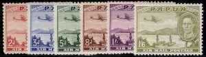 AUS - Papua (British New Guinea) GVI SG163-168, 1939 Air set, LH MINT. Cat £70.