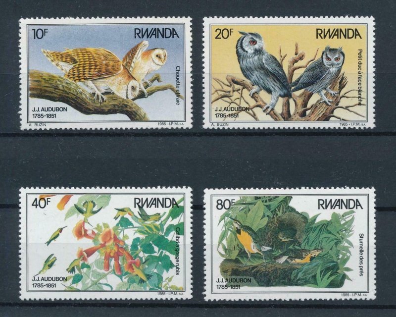 [102905] Rwanda 1985 Birds vögel oiseaux owls  MNH