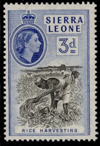 SIERRA LEONE QEII SG214, 3d black & bright blue, M MINT.