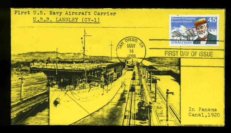 C118 LANGLEY FDC COMBO SAN DIEGO, CA JIM SMITH CACHET-20 PRODUCED