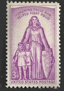 # 1087 MINT NEVER HINGED ( MNH ) POLIO     XF+