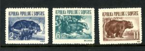 ALBANIA 589-91 MNH SCV $29.50 BIN $15.00 ANIMALS