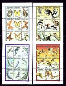 Comoro Is 895A-98 MNH 1998 4 sheets of 9 with different themes