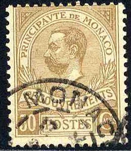 Monaco, Postage Dues #J18 ( YT 10) Cat€230, 1910, 30c bister, used