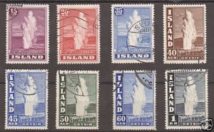 Iceland Sc 203-208B used 1938-1947 Geysers cplt F-VF