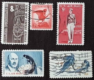 US Scott # C67-C71; Five used Air Mail from 1963-1968; F/VF centering