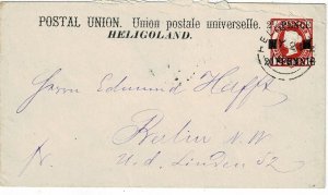 Heligoland 1881 cancel on stationery cover to Germany