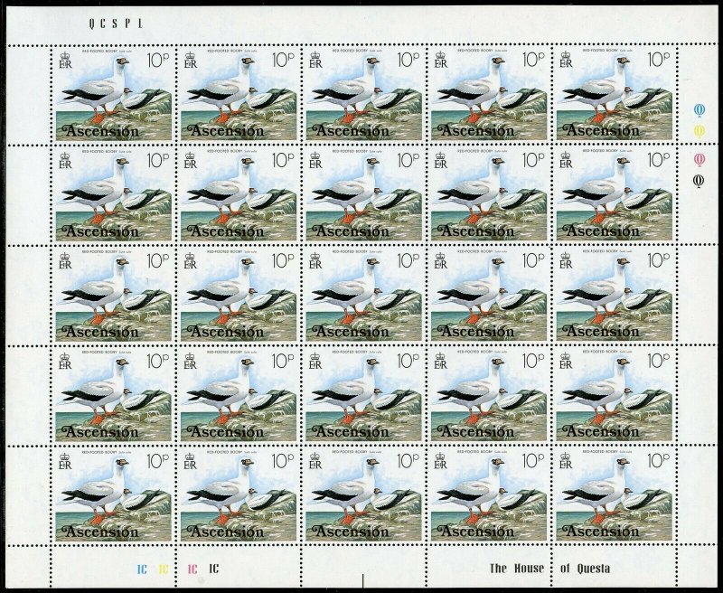 ASCENSION  BIRDS 1976 COMPLETE SHEET SET SCOTT#196/211 MINT NH PARTIALLY SHOWN