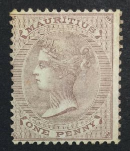 MOMEN: MAURITIUS SG #46 1860-63 NO WMK MINT OG H £425 LOT #226428-5515