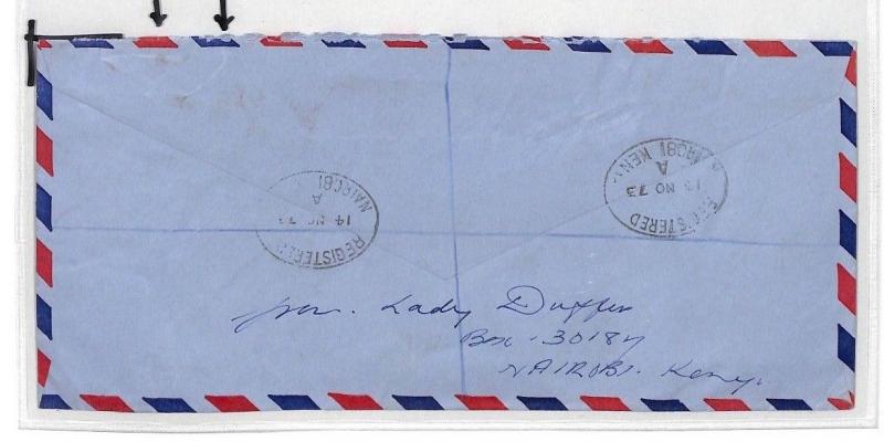 CE181 Kenya *NAIROBI A* 1973 KUT Stamp Air Mail Cover