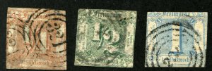 THURN AND TAXIS #8 #9 #10 German States Stamps Postage USED