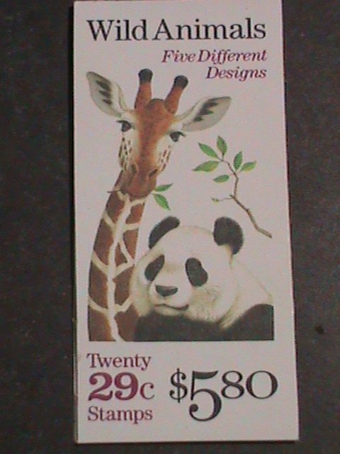 ​UNITED STATES STAMP:1992-SC#2709a-WILD ANIMALS- BOOKLET OF 20 STAMPS