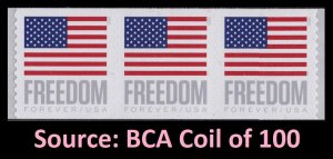 US 5789a Old Glory Freedom F strip 3 from BCA small coil MNH 2023