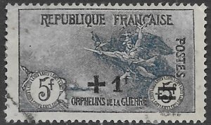 France B-19    1922    5fr + 1F   fine used