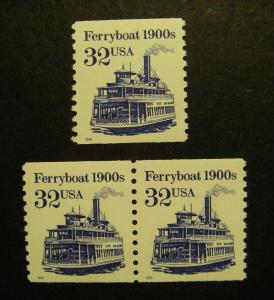 Transportation Coils, Scott 2466, Pair & single, MNH