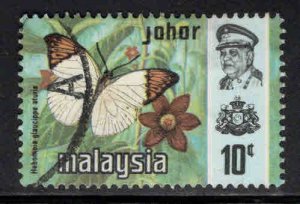 MALAYSIA Johor Scott 180 Used  Butterfly stamp 1971