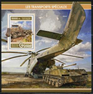 GUINEA 2017  MILITARY SPECIAL TRANSPORT SOUVENIR SHEET  MINT NH