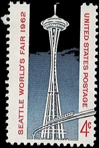 U.S. Scott # 1196  1962 4c red & dp bl  Space Needle & Monorail  mint-nh- vf