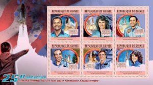 Guinea - Challenger Space Catastrophe - 6 Stamp  Sheet - 7B-1616