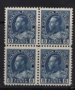 Canada #115 VF/NH Block