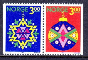 Norway 1989 Christmas Decorations Complete Mint MNH Set SC 952-953