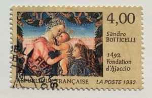 France 1992 Scott 2286 used - 4.00fr, Painting by Botticelli,  Ajaccio 500th