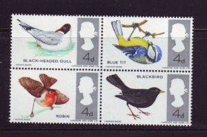 Great Britain Sc 461-464 1966 Birds stamp set mint NH