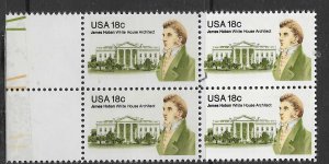 US #1935  18c James Hoban Margin  Block of 4 (MNH) CV $1.60