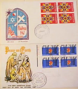 AUSTRALIA FDC CHRISTMAS BLOCKS 1967