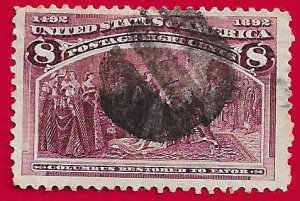 US SCOTT#236 1893 8c COLUMBUS - USED