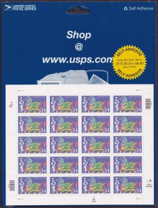 Scott #3559 34¢ YEAR OF THE HORSE Full Sheet of 20 Stamps - Sealed Blue