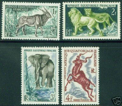 FRENCH EQUATORIAL AFRICA  Scott 195-8 MNH** ANIMAL set