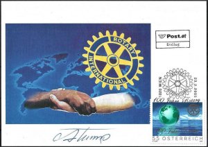 2005 Austria 100 Years Rotary, Artist signed FDC-Maxi-Card! BEAUTIFUL!! 